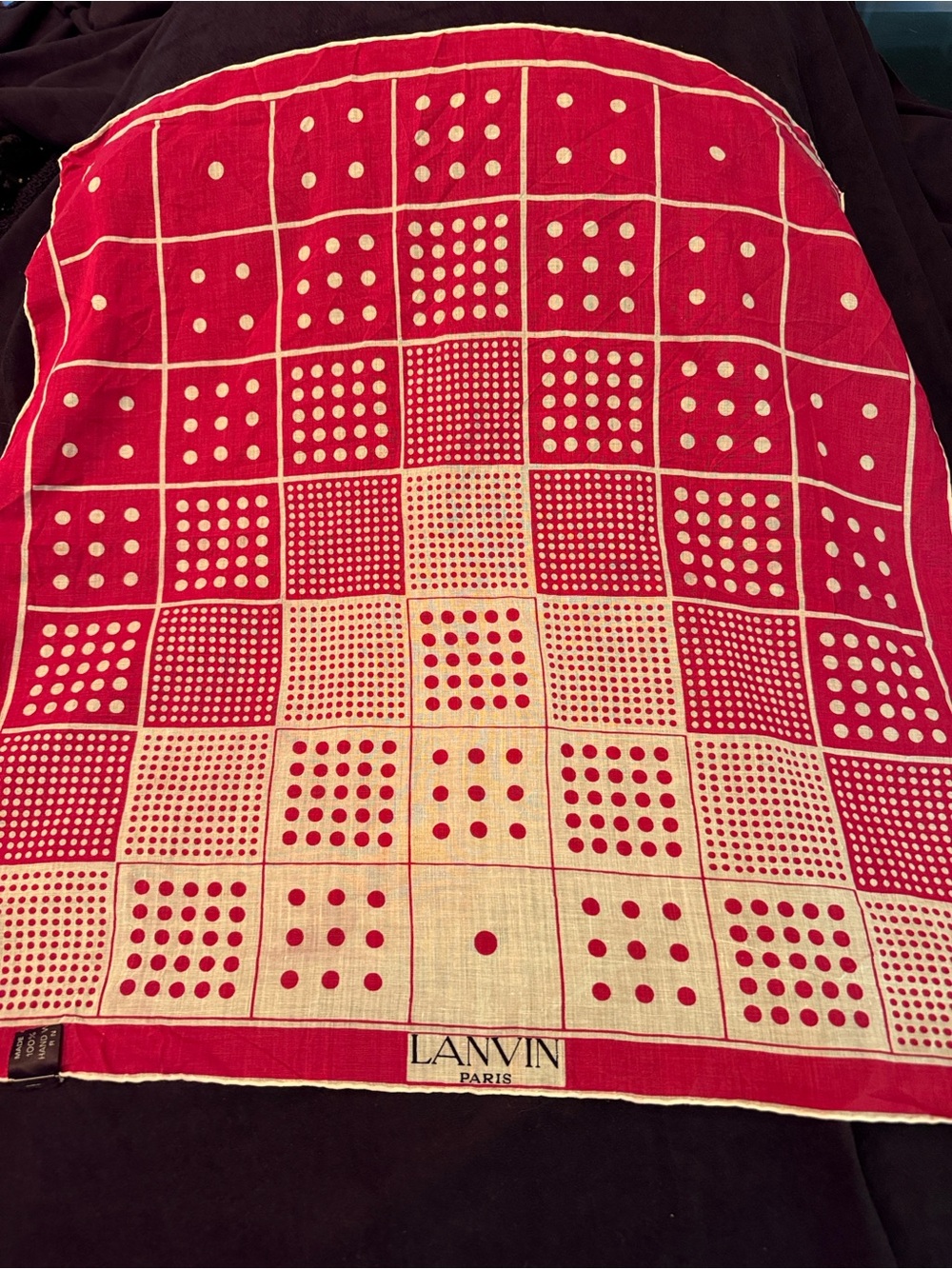 Red and Cream Lanvin Paris Scarf